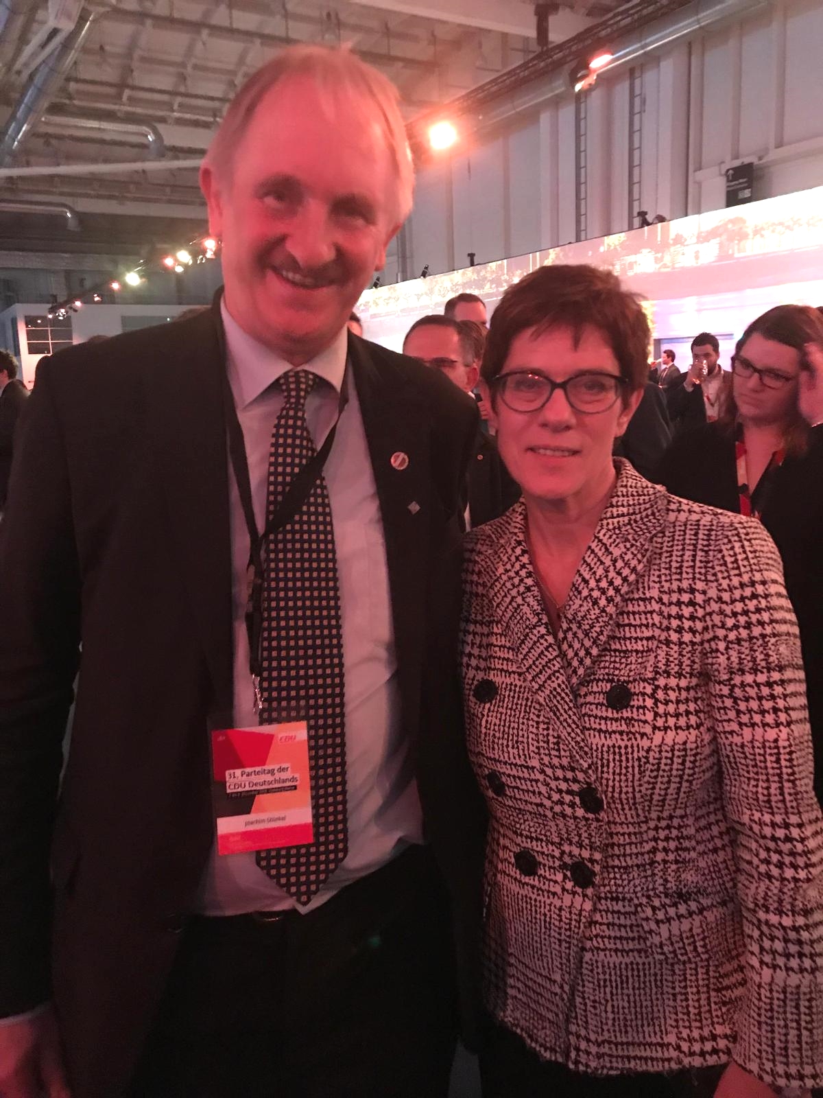 Joachim Stnkel und die neue CDU Vorsitzende Annegret Kramp-Karrenbauer